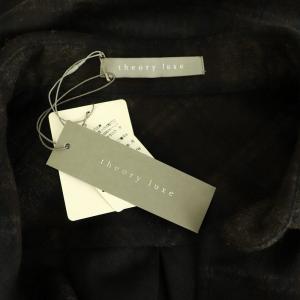 theory luxe シャツジャケット コート チェック アンゴラ混 38 ブラック /MY OS