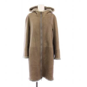 BRUNELLO CUCINELLI ムートンコート リバーシブル 42 ブラウン