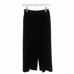 FOXEY NEW YORK イージーパンツ ワイドパンツ ストレート ベロア 40 黒 ブラック 18354-ARJAG59 /EE