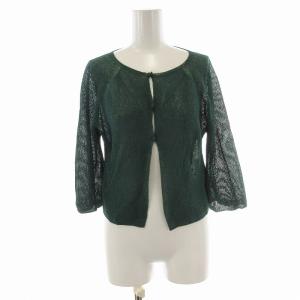 カーディガン ニット 五分袖 M 緑 グリーン GBSHT-50190 /EE