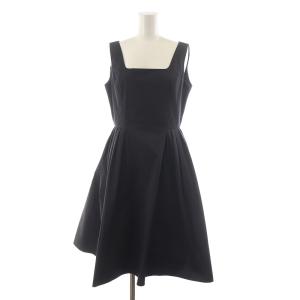 プリムローズ ノースリーブワンピース ひざ丈 フレア スクエアネック 40 ブラック 34551 /NQ
