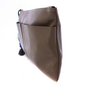 ANYA HINDMARCH クラッチバッグ セカンドバッグ タッセル リボンロゴ レザー 茶 /BM