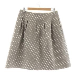 FOXEY フレアスカート 42 グレージュ 35689
