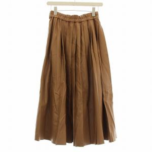 Diagram GRACE CONTINENTAL 20AW ヴィーガンレザー スカート ロング プリーツ 36 茶 ブラウン 03204 24071-00