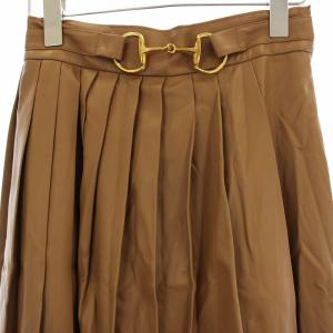 Diagram GRACE CONTINENTAL 20AW ヴィーガンレザー スカート ロング プリーツ 36 茶 ブラウン 03204 24071-00