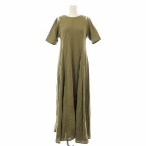 23AW 切替フレアカットワンピース ロング マキシ 半袖 36 カーキ 0323332014 /KU