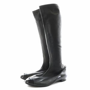 CHANEL ココマーク ショートブーツ 39.5 ブラック