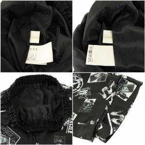 Grace Class 23SS フォトプリントラインパンツ イージパンツ ワイド 総柄 38 黒 ブラック 0223211108