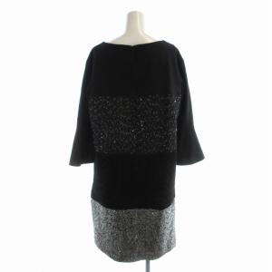 GRACE CONTINENTAL ワンピース ひざ丈 五分袖 38 黒 ブラック 17332267 /EE