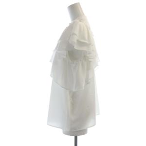 Diagram GRACE CONTINENTAL フリルスリーブブラウス シャツ スリットネック 半袖 38 白 ホワイト 0322241189 /RO