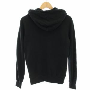 DIESEL TIMELESS パーカー スウェット ラムレザー切替 ジップアップ 長袖 XS 黒 ブラック TR000084