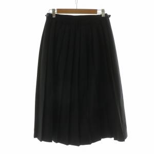 O'NEIL OF DUBLIN aranciato別注ウールプリーツ巻きスカート フレア ロング フリンジ 38 ブラック 5073W