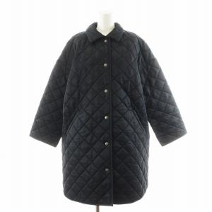 キルティングコート ロング丈 中綿 サイドボタン アウター 34 紺 ネイビー L192APQCO0170MQ