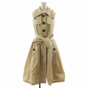 トレンチワンピース ロング丈 ノースリーブ コットン 38 ベージュ FM514-130-40 /AN34
