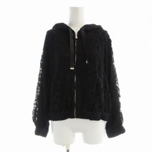 ジップアップパーカー レース 長袖 36 黒 ブラック 0220101042 /EE