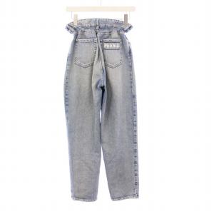 miumiu デニムパンツ ウエストギャザー 25S ブルー GWP299