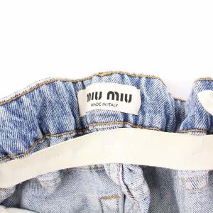 miumiu デニムパンツ ウエストギャザー 25S ブルー GWP299