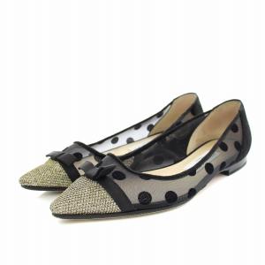 ドロシーフラット DOROTHY FLAT パンプス ポインテッドトゥ ローヒール ドット柄 シアー スエード