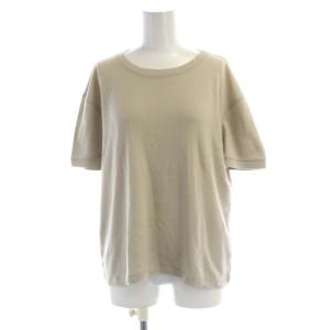Tシャツ カットソー クルーネック 半袖 F42 ベージュ /RO