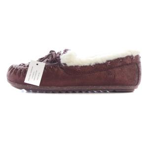 COACH タグ付き ローファー ムートン モカシン スタッズ 星モチーフ US5C 22cm ボルドー FG1462