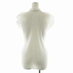 PLEATS PLEASE ISSEY MIYAKE イッセイミヤケ シャツ ブラウス ノースリーブ L 白 ホワイト PP41-JK605 /AN36