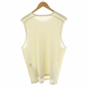 HOMME PLISSE ISSEY MIYAKE カットソー ノースリーブ プリーツ 2 アイボリー HP11JK116 /AN42