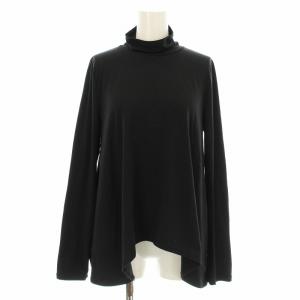 アシンメカーブヘムカットソー Tシャツ 長袖 ハイネック 38 黒 ブラック 3404719 /KU