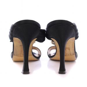 MANOLO BLAHNIK サンダル ハイヒール ベルト ビジュー 装飾 36 黒 ブラック /BB