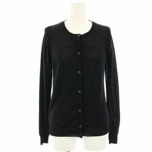 ニットカーディガン ボレロ ウール フリル 薄手 長袖 40 黒 ブラック 0000ET-C0289-00002