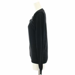 PRADA ニットカーディガン ボレロ ウール フリル 薄手 長袖 40 黒 ブラック 0000ET-C0289-00002