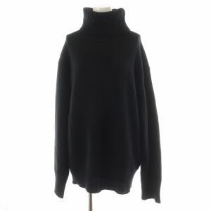 ウール ミドルゲージタートルニット セーター 長袖 黒 ブラック 21080500713030 /AN22
