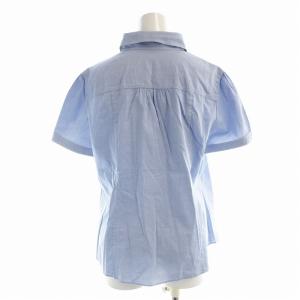 BURBERRY LONDON シャツ ブラウス 半袖 44 大きいサイズ 水色 ライトブルー B2M33-126-22 /EE