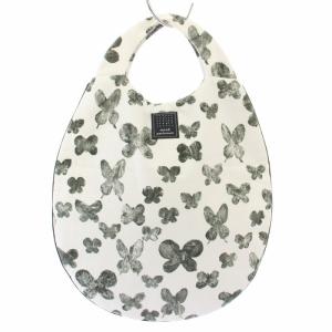 メモリア memoria エッグバッグ ハンドバッグ 蝶々 白 グレー xs9447 /TK