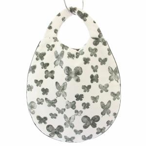 mina perhonen メモリア memoria エッグバッグ ハンドバッグ 蝶々 白 グレー xs9447 /TK