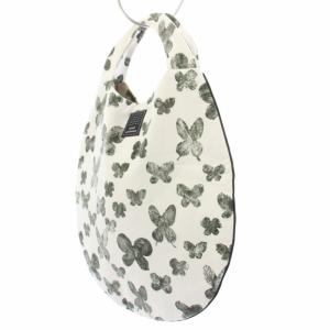 mina perhonen メモリア memoria エッグバッグ ハンドバッグ 蝶々 白 グレー xs9447 /TK