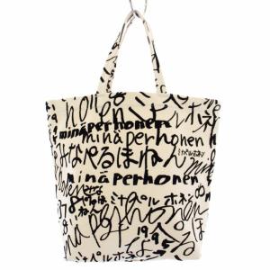 minape トートバッグ ハンドバッグ フロッキープリント 白 ya9859 /TK