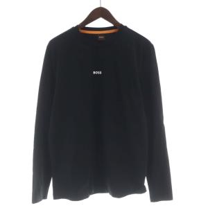 Tシャツ カットソー ロゴ プリント 長袖 S 黒 ブラック /RO