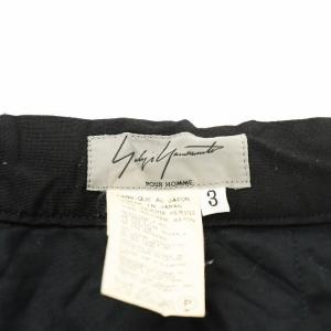 Yohji Yamamoto POUR HOMME パンツ シワ加工 ジッパーフライ 3 黒 ブラック HO-P29-900 /AN30