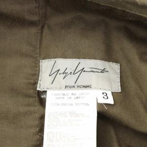 Yohji Yamamoto POUR HOMME パンツ ジッパーフライ コットン 3 カーキ HX-P01-001 /AN31