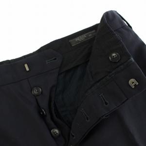 PRADA 2014年製 スラックス パンツ ジップフライ ストレッチ 44 紺 ネイビー UPA587 /YT