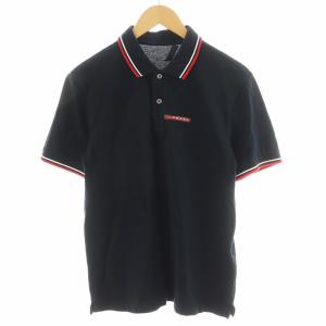 ポロシャツ 半袖 ロゴ M 黒 ブラック SJJ867 /AN33