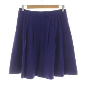 miumiu フレアプリーツスカート ひざ丈 42 ブルー 0000ET-C6804-00009 /NQ