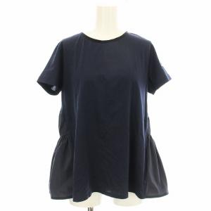 T-SHIRT GIROCOLLO Tシャツ E10938063800 半袖 フリル カットソー S ネイビー