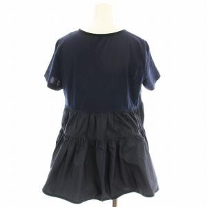 MONCLER T-SHIRT GIROCOLLO Tシャツ E10938063800 半袖 フリル カットソー S ネイビー