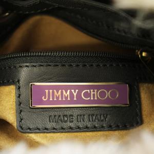 JIMMY CHOO ラビットファー ハンドバッグ ミニバック グレー 茶 /G