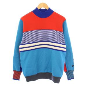 ニット セーター 長袖 クルーネック ボーダー柄 ウール M マルチカラー 470FS170-0000