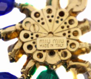 miumiu ブレスレット ビジュー装飾 クリア ブルー グリーン /BM