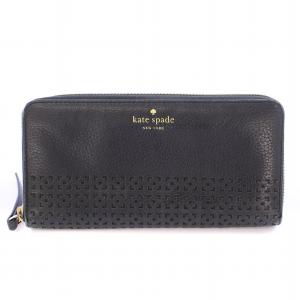 長財布 ロングウォレット ラウンドファスナー レザー ロゴ 黒 ブラック /BB