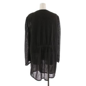 伊太利屋 アンサンブルニット カーディガン カットソー ノースリーブ ヒョウ柄 レオパード ラインストーン ロング