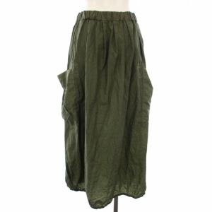 pas de calais スカート ロング フレア 製品染め加工 ナイロン 36 カーキ TD-2402 /TK